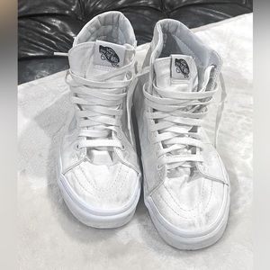 White Vans Hi Top Sneakers W9 M7.5 Shoes